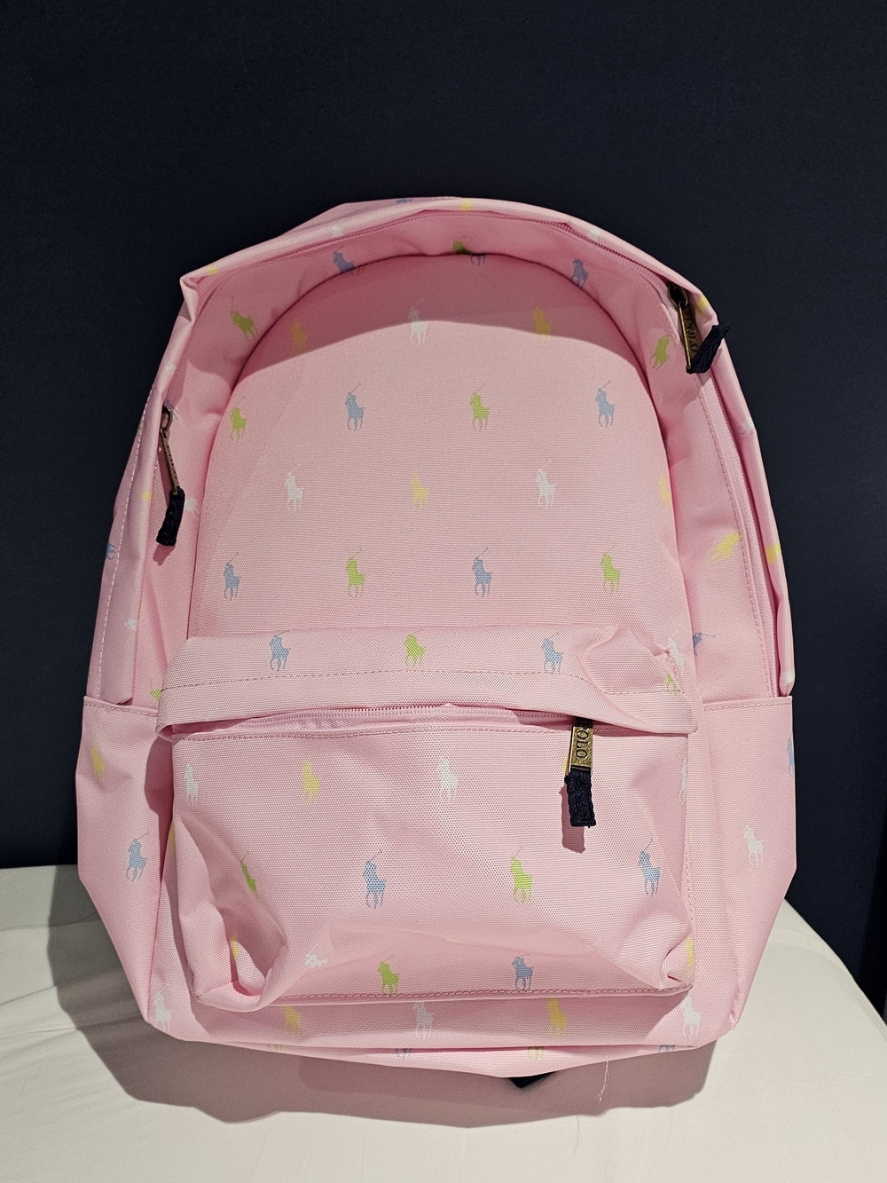Polo by Ralph Lauren Pink Kids Backpack with Multicolor Pony Logos